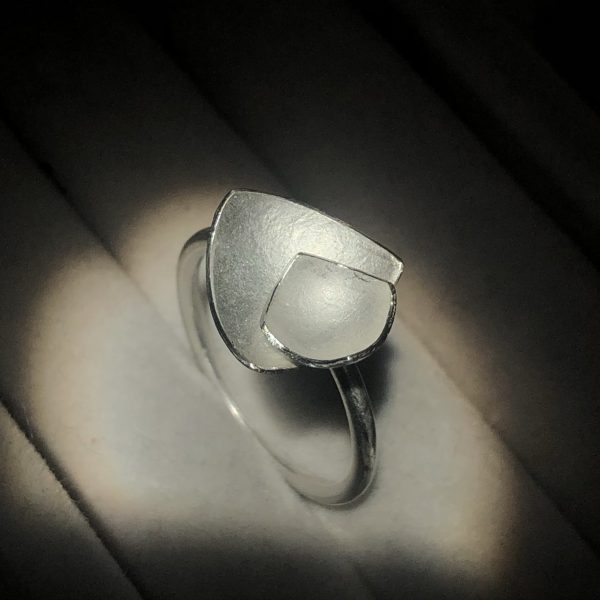 Geometry: textured silver ring