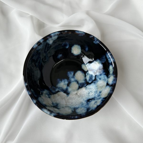 Starry Night: smooth bowl with floating white and blue